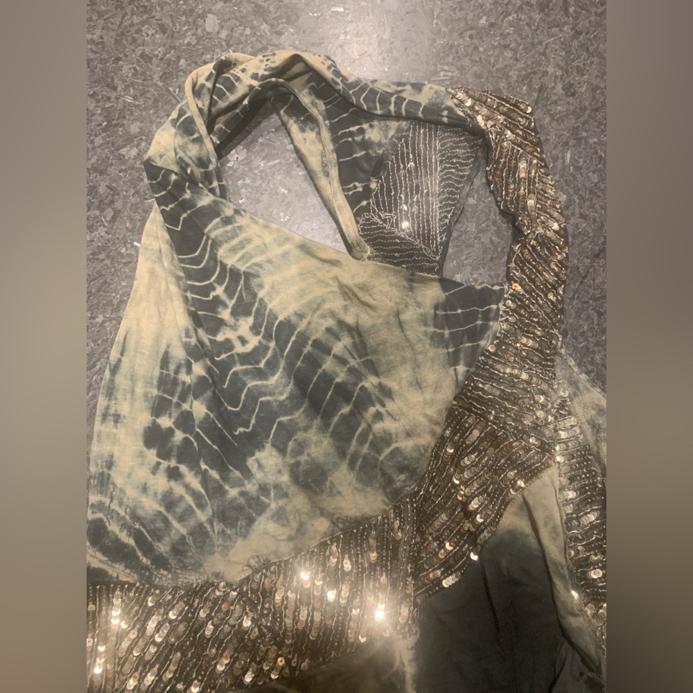 All Saints Spitalfields | Tie-dye Sequin Aloe Jersey Silk Tank Top | Sz 14 - Picture 5 of 11